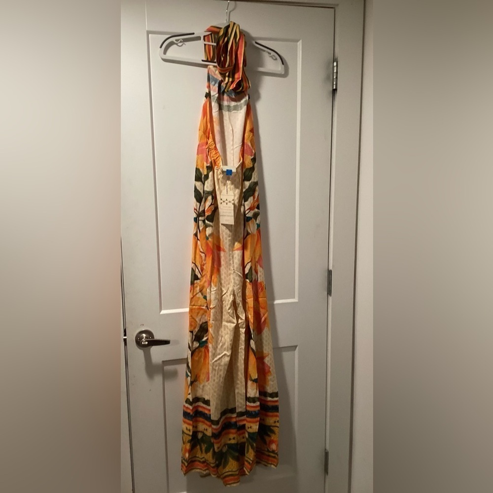 NWT Farm Rio x Anthropologie Floral Halter Jumpsuit‎ Size S - Picture 4 of 10